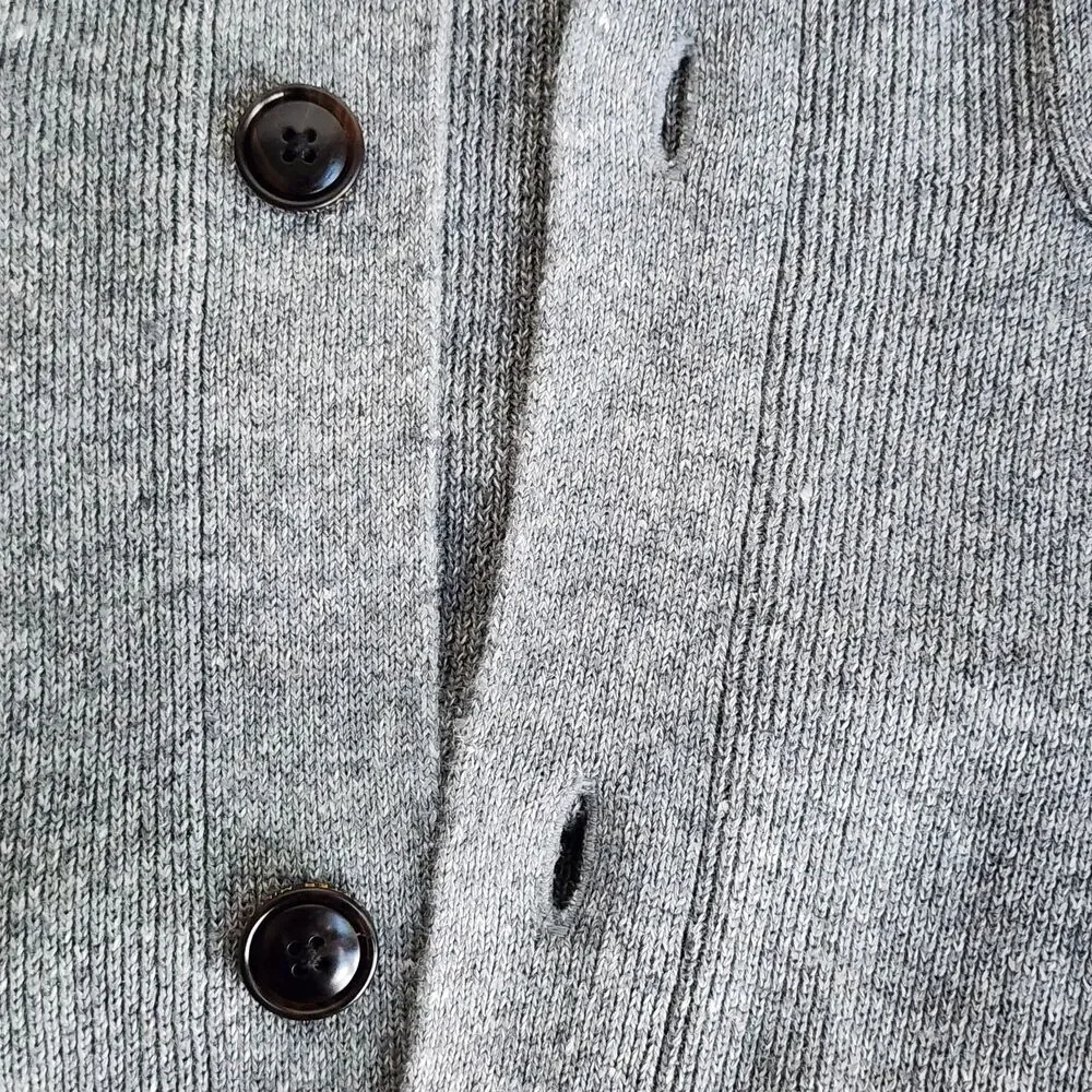 Peter Millar Crown Crafted XL Gray Linen Merino Wool Button Up Cardigan Sweater